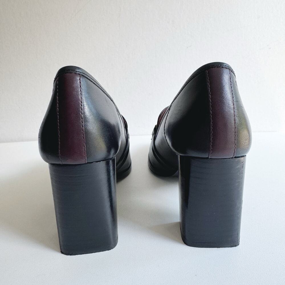 Radley London Black Leather Cavendish Mews Chunky Chain Heeled Loafer Size 38/8 - Picture 3 of 7